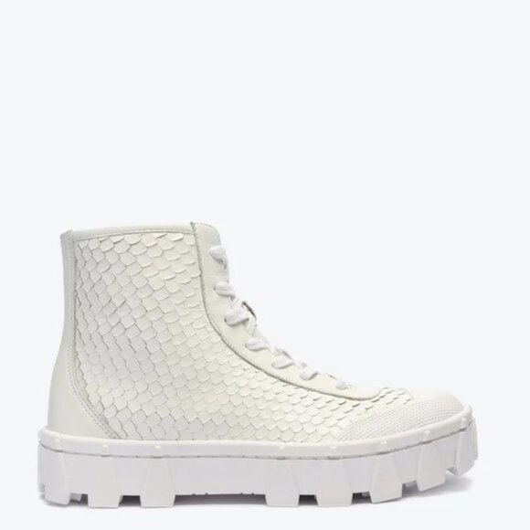 SCHUTZ LOOMIS WHITE SNAKE HIGH CANO TRACTOR SNEAKERS - Picture 3 of 13